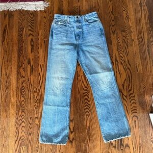KHAITE Light Blue Straight Leg Jeans
